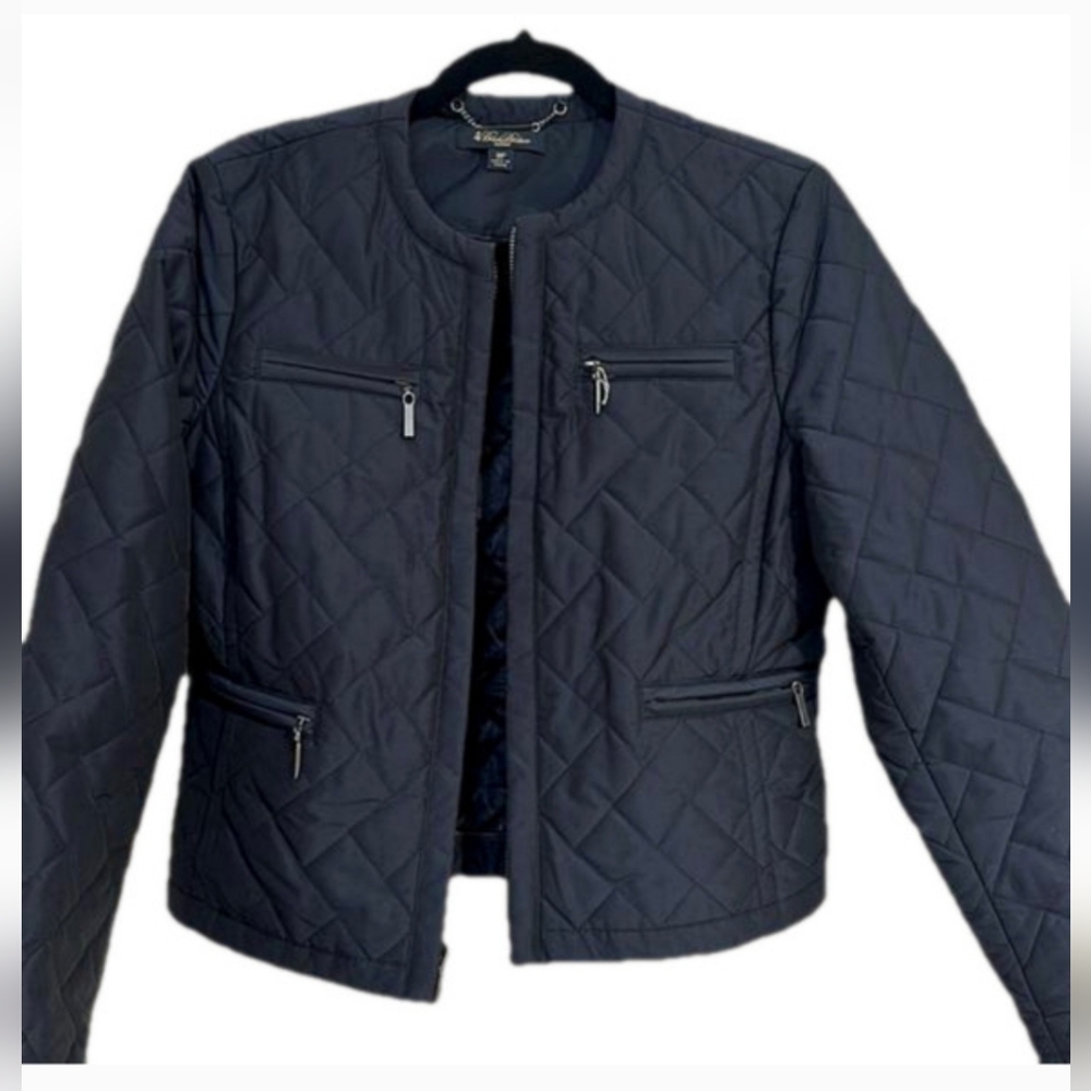 Brooks Brothers Girls Quilted Navy Bomber Jacket